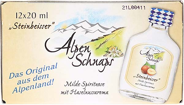 Haselnuss Steinbeisser Liter Alpenschnaps x 0,02 12