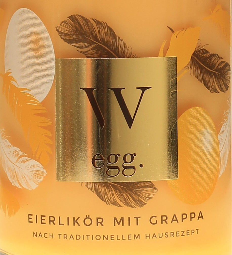 Egg. Eierlikör mit Grappa mit 0,5 Liter und 14 % Vol.