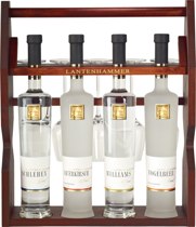 LANTENHAMMER - Digestifträger mit 5 Edelbrandgläsern LANTENHAMMER - Digestifträger mit 5 Edelbrandgläsern