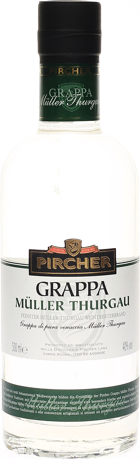 Pircher Grappa Müller Thurgau 500ml 40%