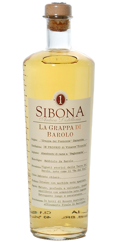 Sibona Grappa di Barolo, hochwertiger Tresterbrand