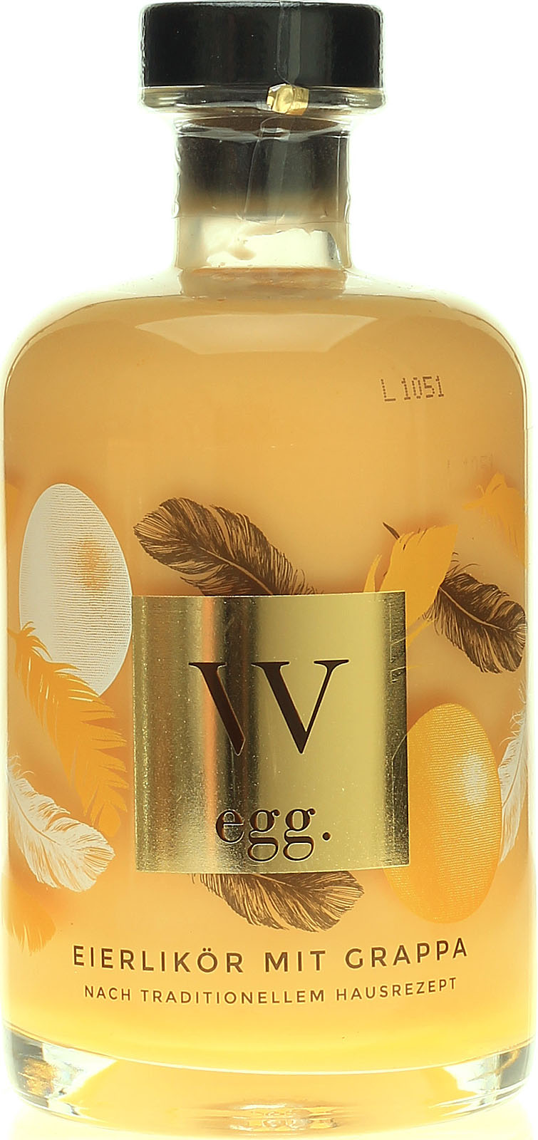 Egg. Eierlikör mit Grappa mit 0,5 Liter und 14 % Vol.